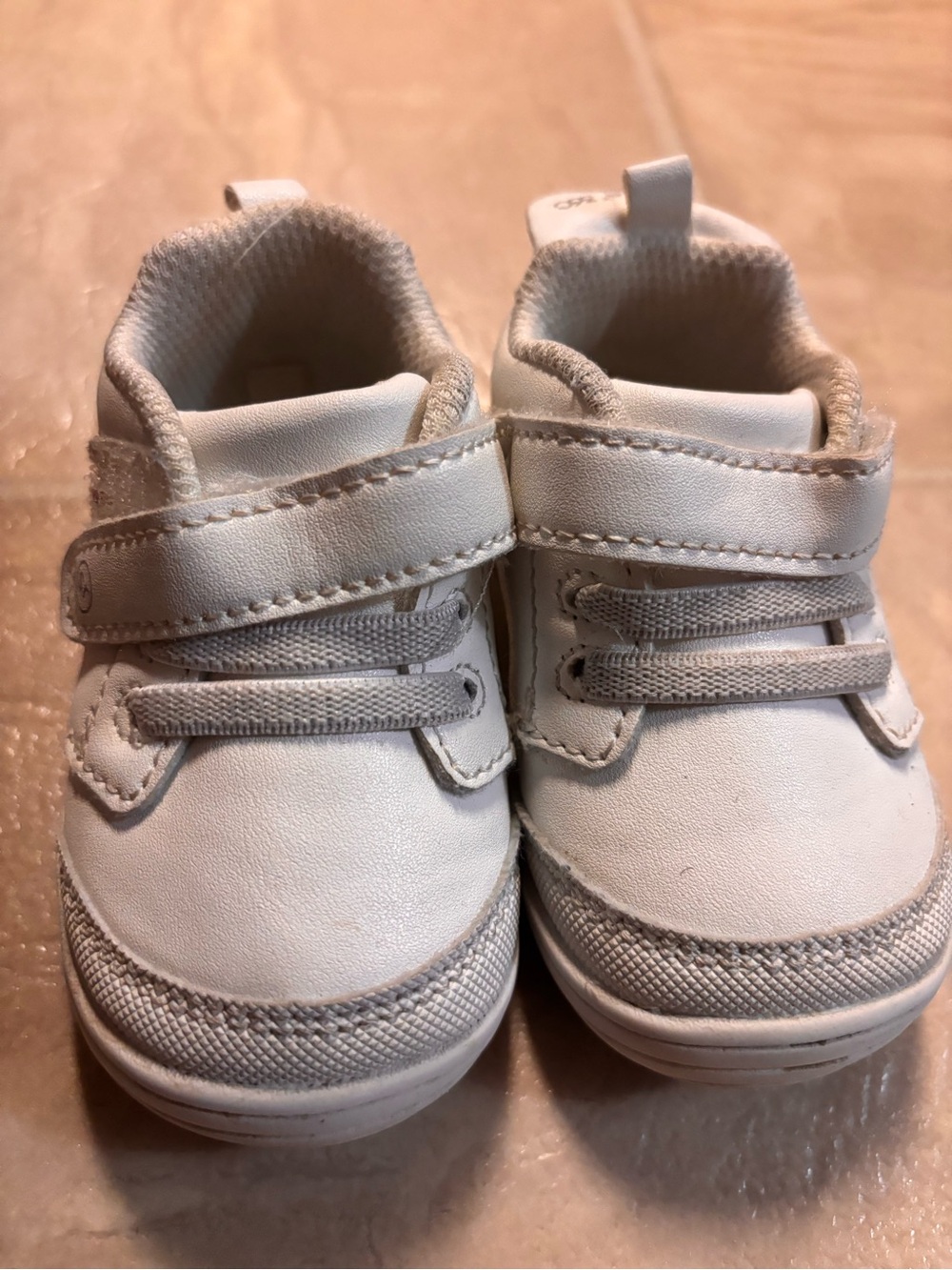 Stride Rite White Baby Velcro & Elastic Lace Sneakers